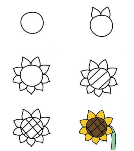 How to draw Sunflowers idea (28)