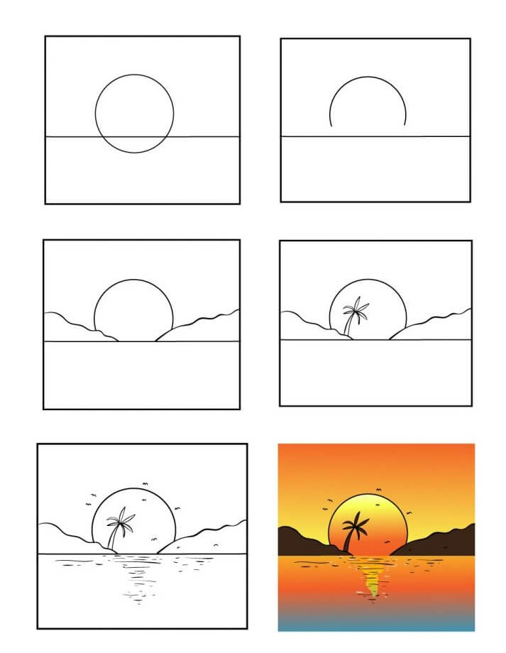 Sunset idea (12) Drawing Ideas