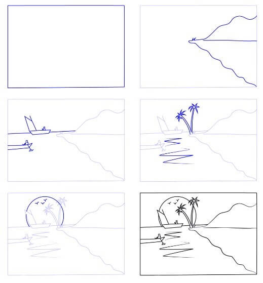 Sunset idea (8) Drawing Ideas