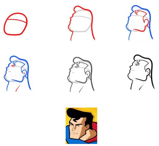 Superman head Drawing Ideas