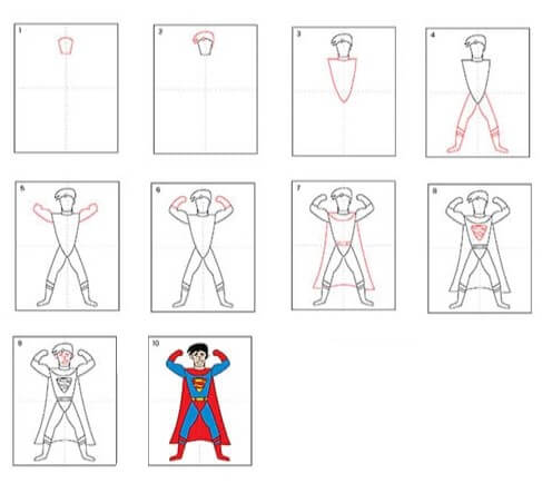 Superman simple drawing Drawing Ideas