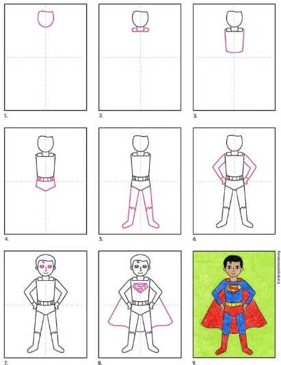 Superman simple painting Drawing Ideas
