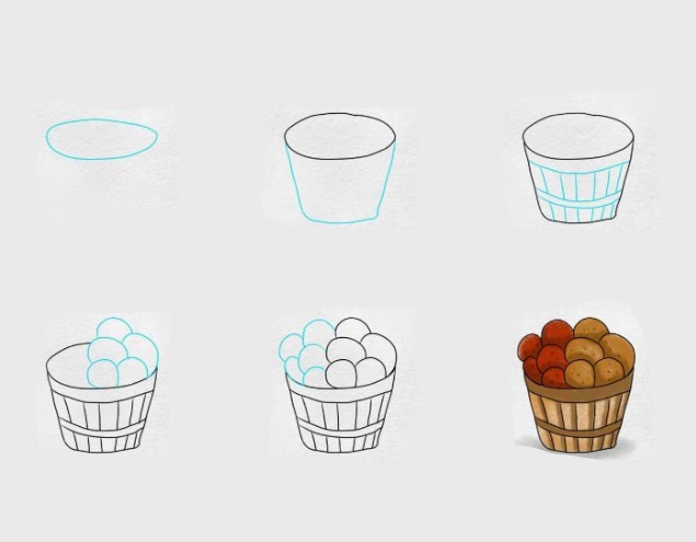 Sweet potato pot Drawing Ideas