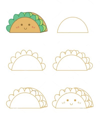 Tacos cute 2 Drawing Ideas