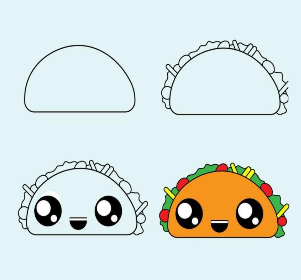 Tacos cute Drawing Ideas