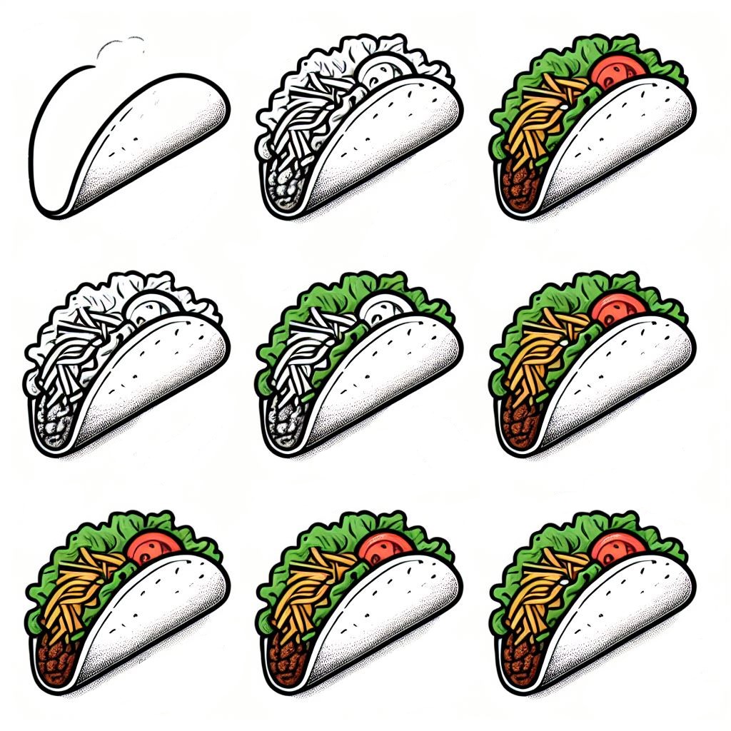 Tacos Drawing Ideas