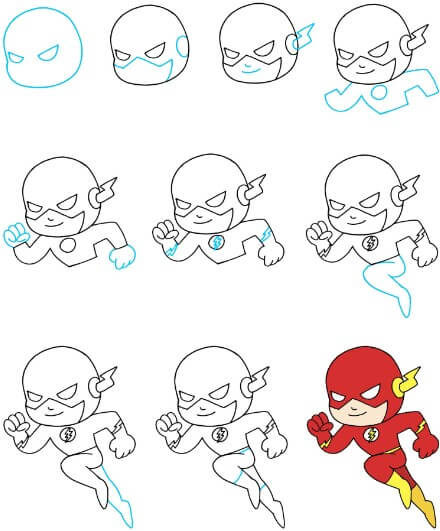The flash chibi Drawing Ideas