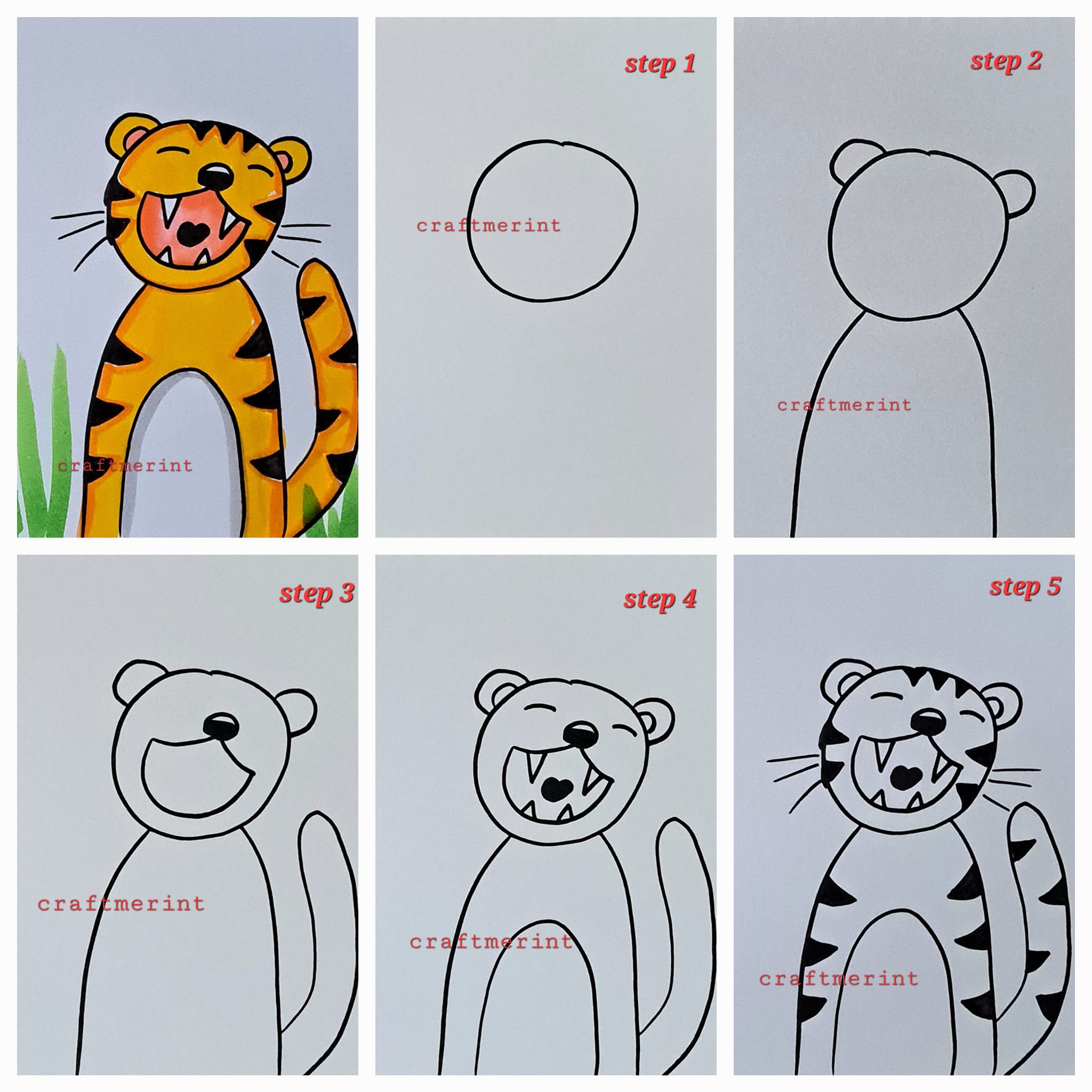 How to draw Tiger idea 12