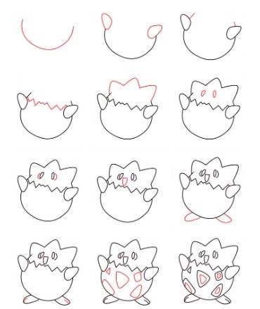 Togepi cute Drawing Ideas