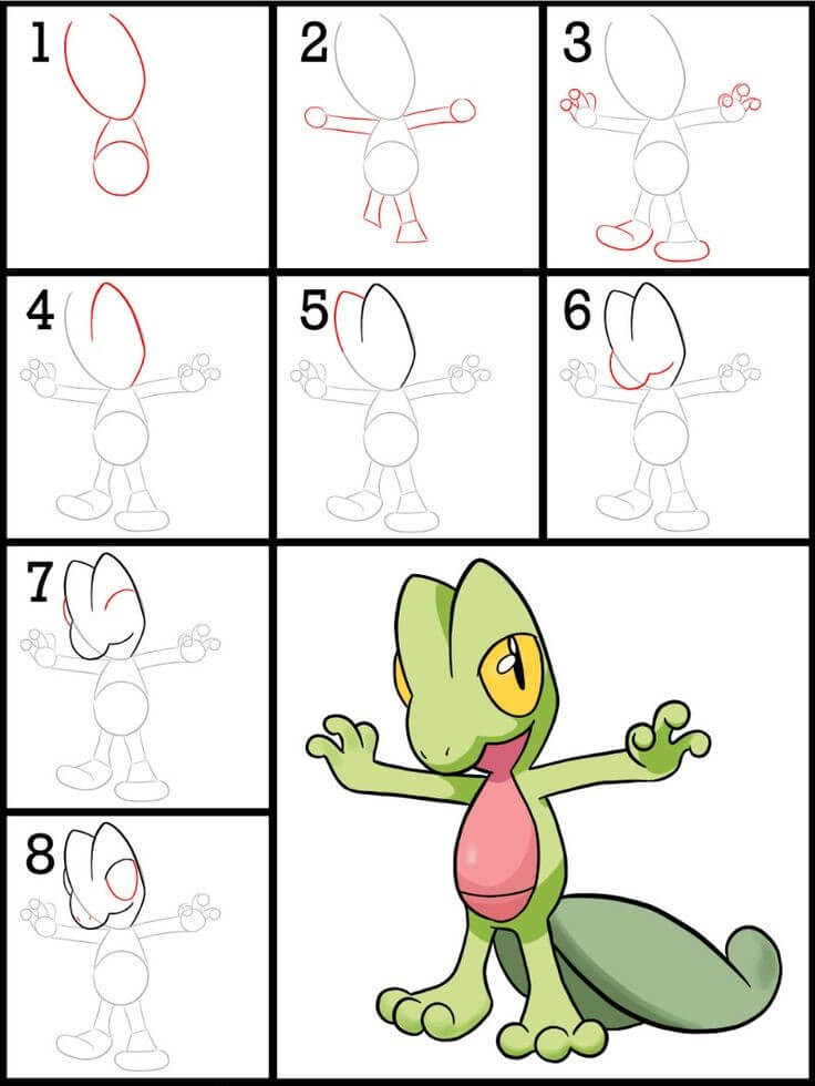 How to draw Treecko