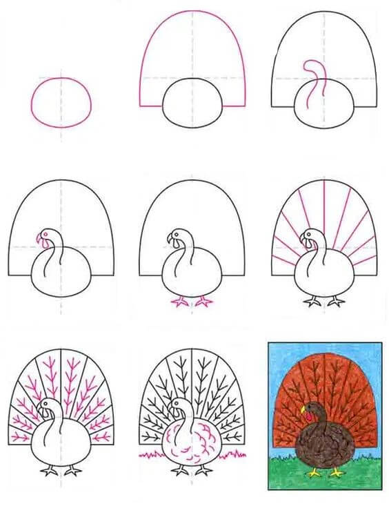How to draw Turkey idea (10)