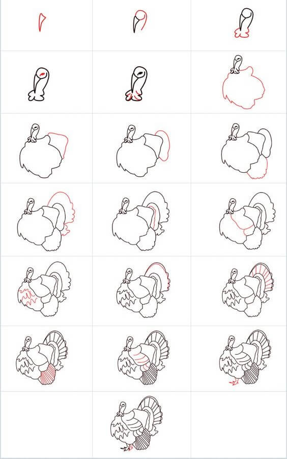 How to draw Turkey idea (11)