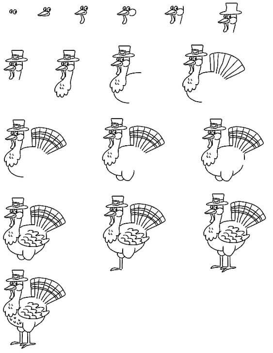 How to draw Turkey idea (12)