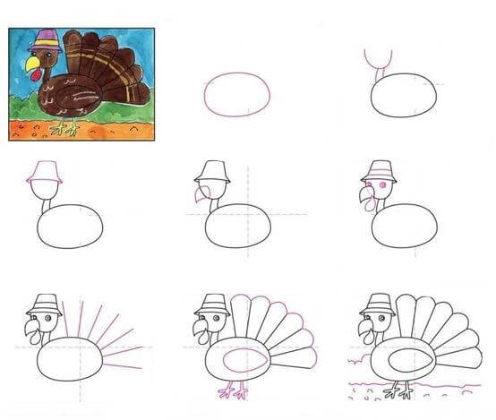 How to draw Turkey idea (13)