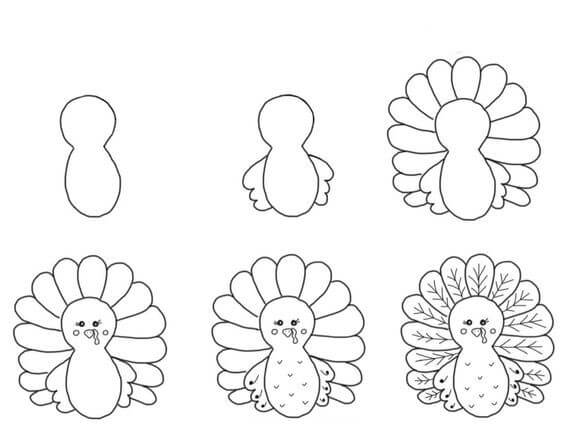 How to draw Turkey idea (14)