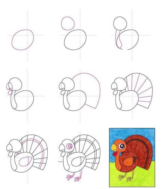 How to draw Turkey idea (19)