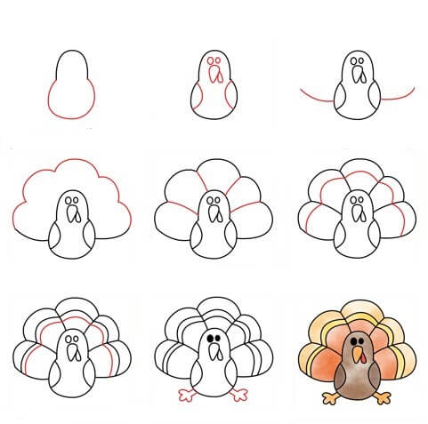 How to draw Turkey idea (21)