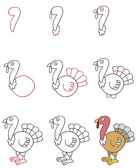 How to draw Turkey idea (4)