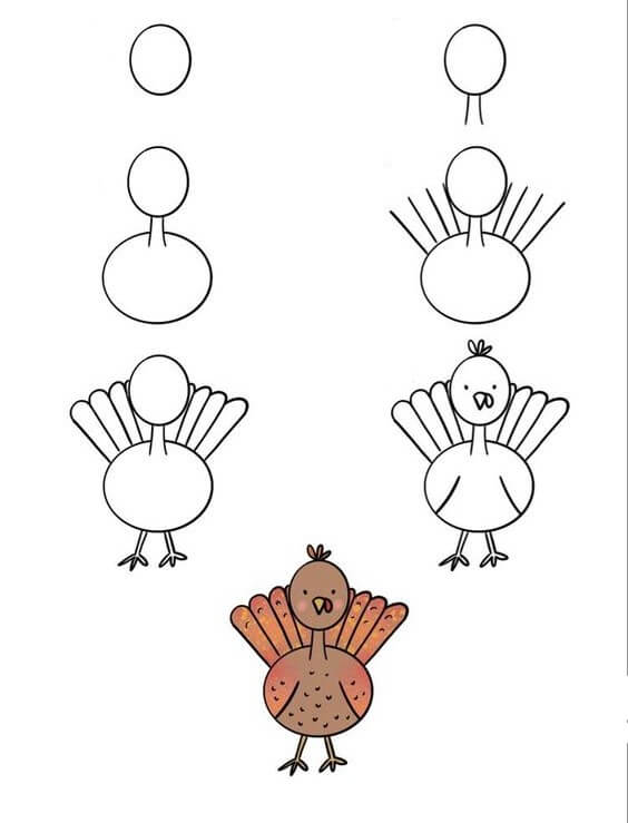 How to draw Turkey idea (6)