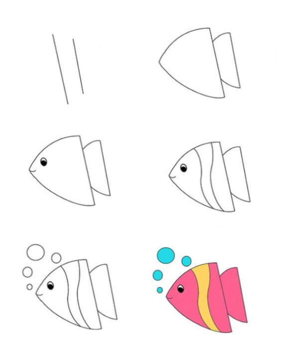 Umbrella fish Drawing Ideas