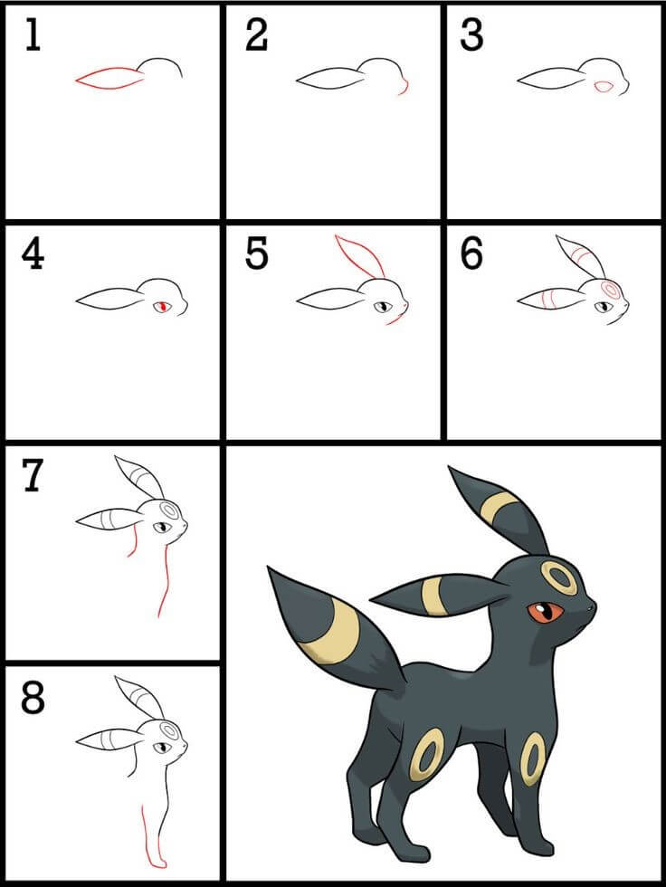 How to draw Unbreon