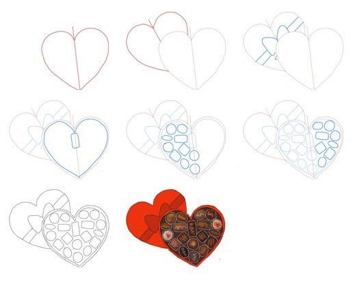 Valentine's Day chocolate Drawing Ideas