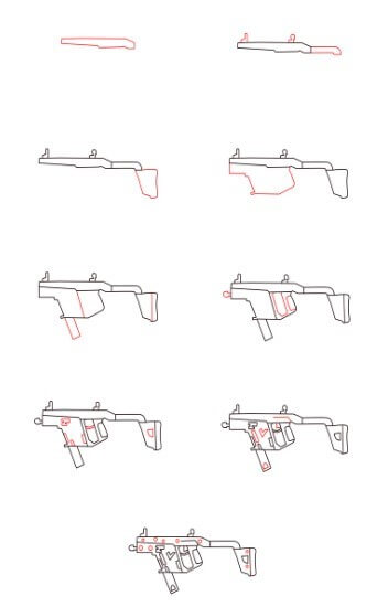 How to draw VECTOR gun