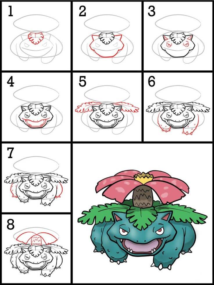 How to draw Venusaur