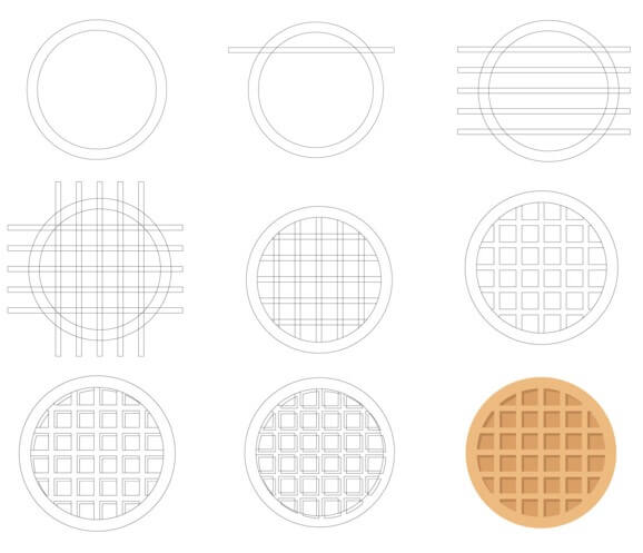 How to draw Waffle idea (4)