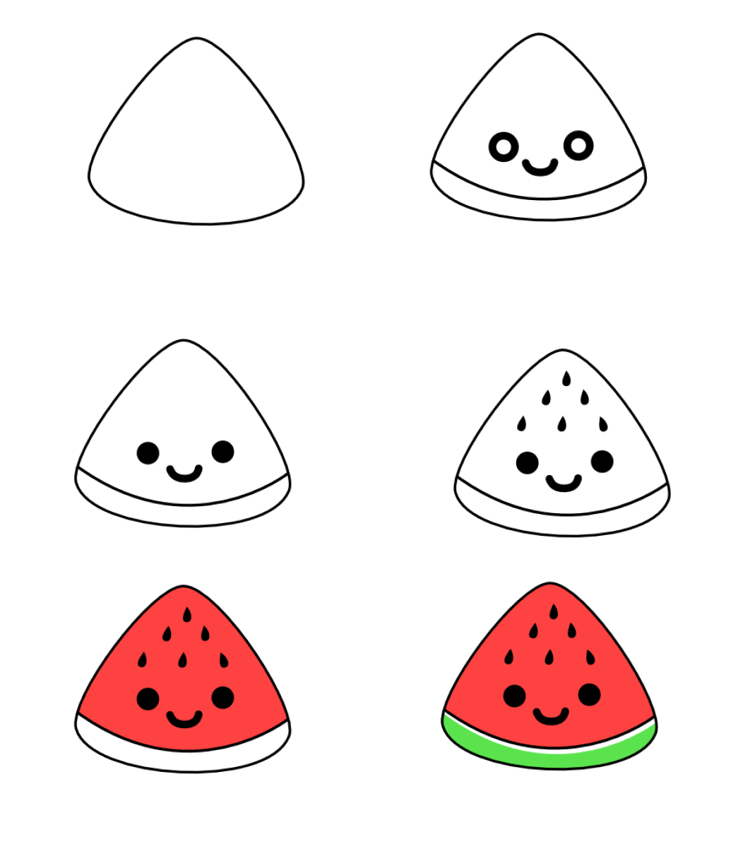 How to draw Watermelon cute 2