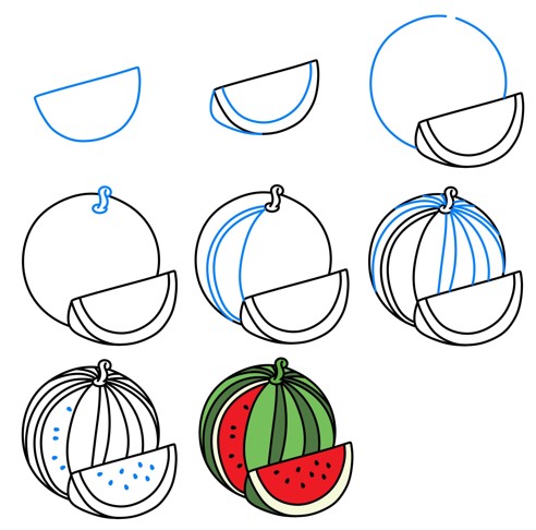Watermelon Drawing Ideas