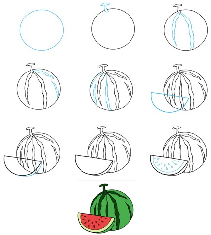 How to draw Watermelon idea (5)