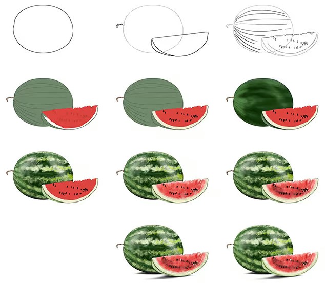 How to draw Watermelon idea (6)