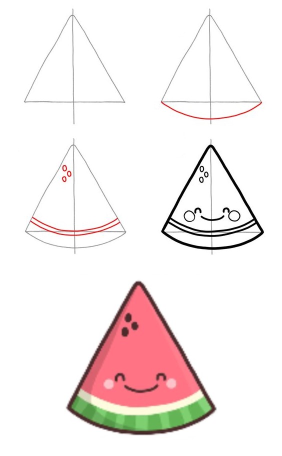 How to draw Watermelon smile 2