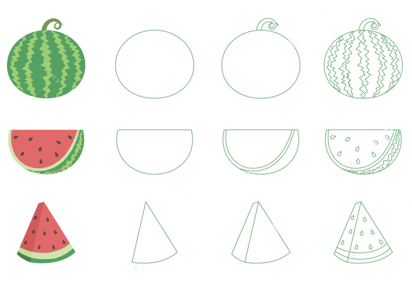 How to draw Watermelons come in many shapes