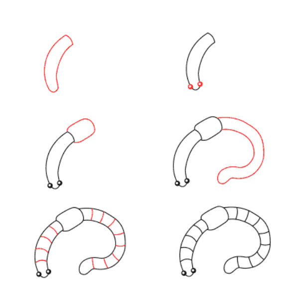 Worm for kids Drawing Ideas