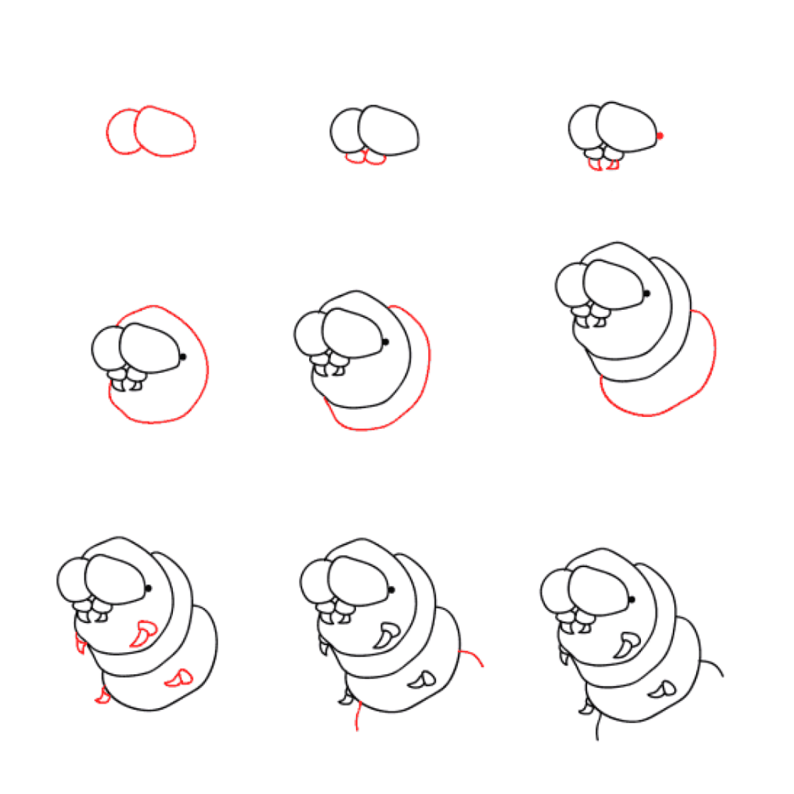 How to draw Worm head