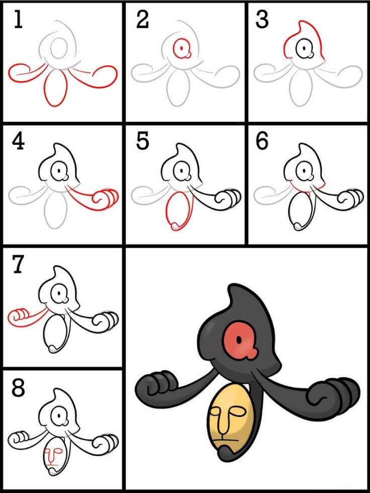 How to draw Yamask