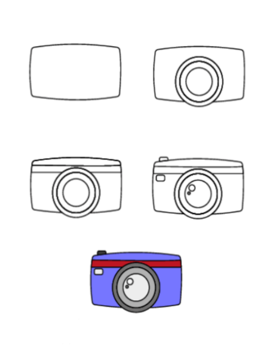 How to draw Drawing a simple camera (2)