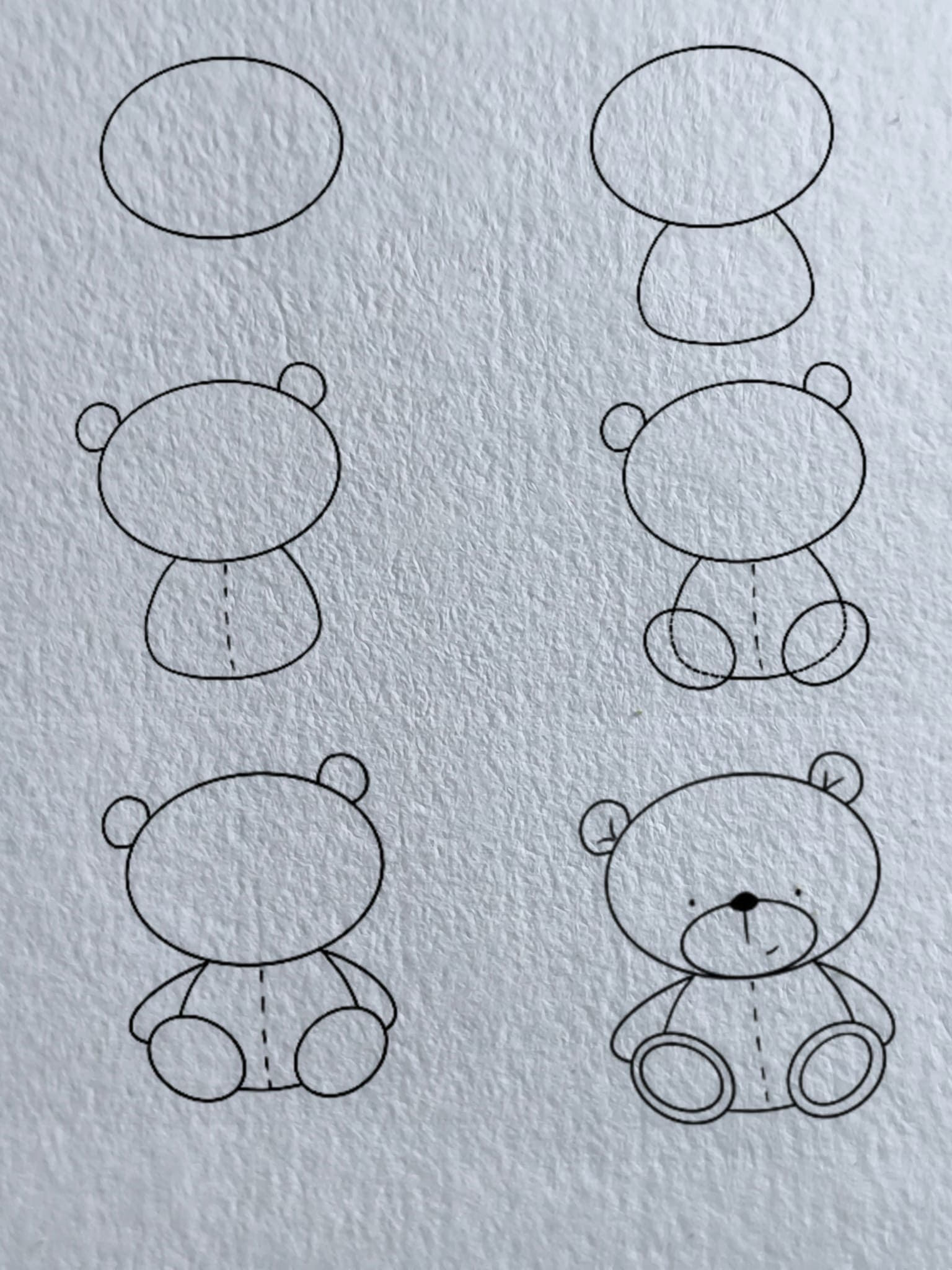 How to draw A Simple Teddy Bear