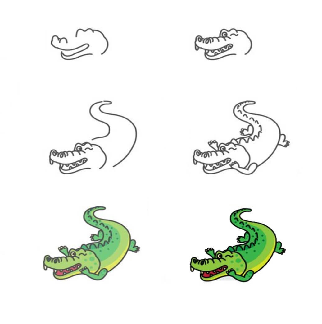Alligator idea (16) Drawing Ideas
