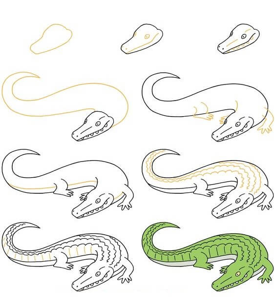 Alligator idea (23) Drawing Ideas