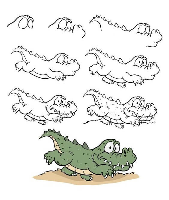 Alligator idea (24) Drawing Ideas