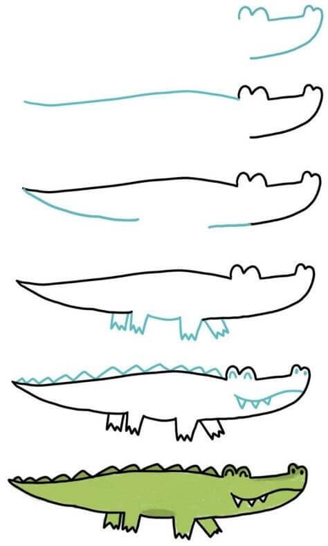 Alligator idea (27) Drawing Ideas