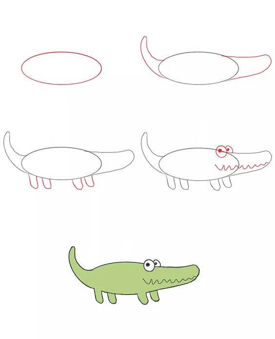 Alligator idea (29) Drawing Ideas