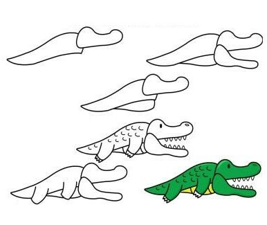 Alligator idea (34) Drawing Ideas