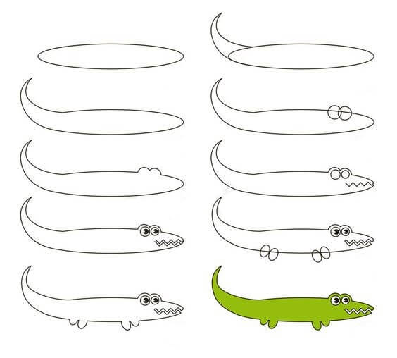 Alligator idea (36) Drawing Ideas