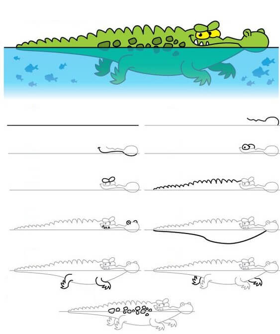 Alligator idea (37) Drawing Ideas