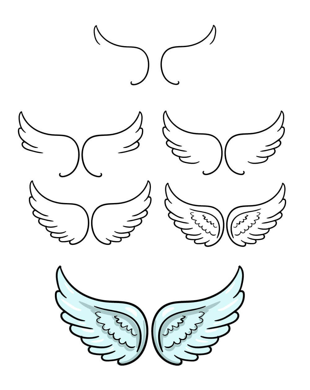 How to draw Angel Wings idea (11)