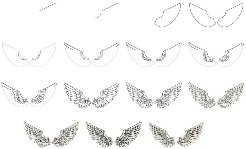 Angel Wings idea (13) Drawing Ideas